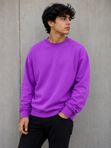 Sudaderas Extra Grandes de Corte Holgado para Hombre, Mezcla de Algodón Premium, Cuello Redondo, Ropa Casual de Invierno - Product Image 1