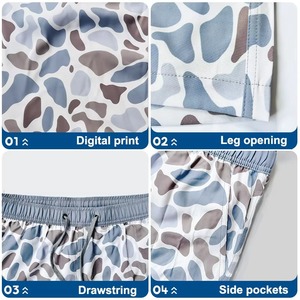 Custom Pebble Print <b>Men</b> Swim <b>Trunks</b> Quick Dry Beach Shorts Fashion Summer Board Shorts Casual Swimwear OEM Lightweight Quick Dry - Product Image 3