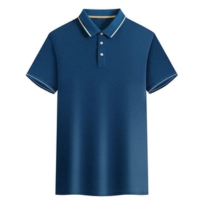Camiseta Polo Azul Marino Personalizada para Hombre, Manga Corta, Tela Piqué Premium, Cuello en Contraste, Camiseta Casual de Golf, Fabricante - Product Image 1
