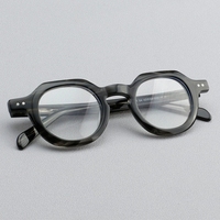 Lunettes de vue en acétate rondes irrégulières multicolores, montures polyvalentes pour tous les styles