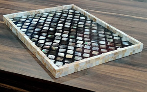 ถาดเสิร์ฟอาหารฝังกระดูกพร้อมฝังมุกสำหรับตกแต่งบ้านหรูหราเป็นมิตรกับสิ่งแวดล้อม - Product Image 3