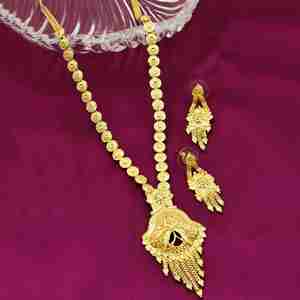 สร้อยคอทองชุบไมโคร 14K 18K 24K แฟชั่นขายส่ง ชุดเครื่องประดับดีไซน์ดั้งเดิม ชุดเครื่องประดับทองชุบไมโครแบบยาว - Product Image 1