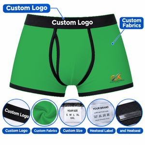 Calzoncillos bóxer para hombre al por mayor con logotipo personalizado, ropa interior transpirable de algodón y spandex, fabricante OEM ODM de marca privada - Product Image 2