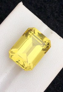 Piedra Preciosa de Cuarzo Limón Natural, Corte Esmeralda, Origen Brasil, Cristal Amarillo Suelto para Joyería, Anillo, Colgante - Product Image 3