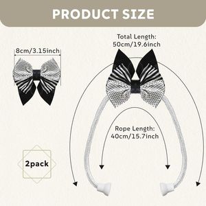 Nouveauté 2026 : Lot de 2 attaches de rideaux magnétiques robustes, simples et élégantes, en forme de nœud papillon, accessoires élégants pour tringles et rails de rideaux - Product Image 3