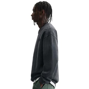 Sudadera de hombre OEM personalizada con bordado 3D, cuello redondo, peso pesado, 100% algodón, forro grueso, estilo oversize, para invierno, anti-bolitas - Product Image 6