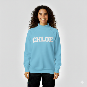 Sweat-shirt tendance pour femmes à col montant, léger et chaud, en polyester/coton, mode moderne, OEM ODM, logo personnalisé - Product Image 1