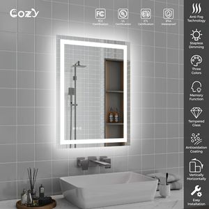 Specchio LED Moderno da Bagno 32 Pollici con Cornice in Alluminio, Alimentato a Batteria, Specchio Quadrato Intelligente per Bagni e Saloni, Facile da Appendere - Product Image 3