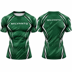 T-shirt de compression personnalisé bleu roi pour homme, vêtement de sport 100 % polyester, anti-humidité, respirant, sublimation, rashguard sportif - Product Image 4