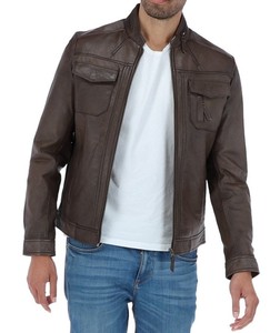 Vestes en cuir véritable MH Wholesale, logo personnalisé, marque privée, veste de motard pour homme, OEM ODM - Product Image 5