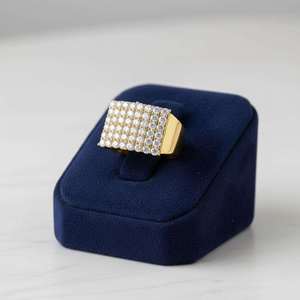 Luxury Diamond <b>Ring</b> for Men <b>Iced</b> Out Square 925 Sterling Silver 14K Gold Plated Hip Hop Statement <b>Ring</b> High Quality Bling - Product Image 3