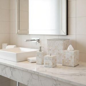 Juego de baño antiguo de nácar, accesorios decorativos de lujo hechos a mano, colección premium para el hogar y hoteles. - Product Image 1