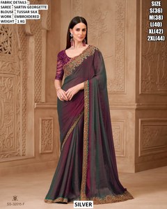 Noor Elegance Winter Party Traditional Wrinkle Free <b>Saree</b> - Product Image 3