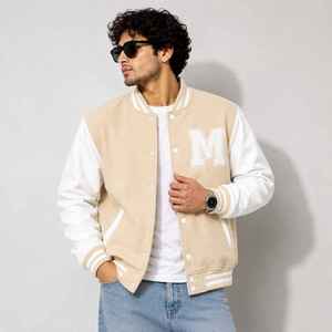 Custom Men's Letterman Varsity <b>Jacket</b> Wool Body Breathable Quick Dry Winter Wear <b>Smart</b> Stylish Front Logo OEM - Product Image 3