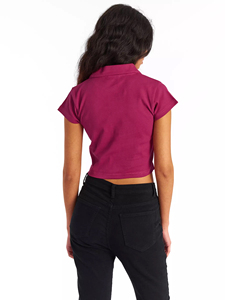 Camiseta Polo Corta de Manga Corta para Mujer, Ajustada, de Algodón Suave, Estilo Y2K, Ropa Urbana, Informal, para Club, Top de Moda - Product Image 3