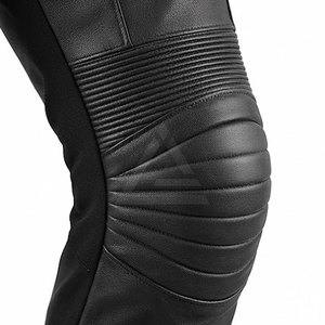 Pantalon en cuir pour motard avec poches zippées et protections pour les genoux, pour la conduite de moto, vêtements décontractés pour l'extérieur - Product Image 3