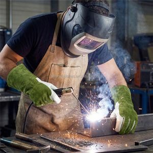 High Strength Flexible Insulation <b>Long</b> Sleeve Cow Split Goatskin Leather Fine Tig Mig Welding <b>Gloves</b> - Product Image 4