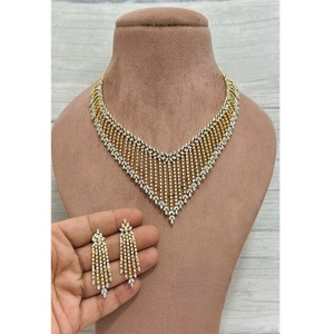 Elegante Juego de Collar y Aretes de Plata con Circonita Cúbica de Primera Calidad, Regalo de Boda, Joyería Moderna para Mujer - Product Image 1