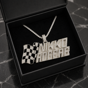 Collar de Plata 925 con Nombre Personalizado, Brillante en la Oscuridad, con Dijes de Esmalte, Bandera y Diamantes Moissanite, Colgantes de Estilo Hip Hop, Regalos para Amantes de los Deportes - Product Image 5