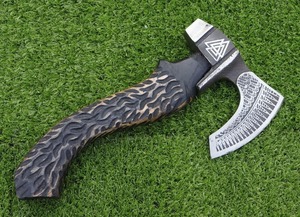 Hacha Táctica con Cabeza de Acero Forjado, Mango Texturizado Negro, Hacha de Supervivencia para Uso en Exteriores - Product Image 4