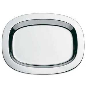 Premium Stainless Steel Rectangular Serving Tray Silver Mirror Polish Rounded Corner <b>Buffet</b> Food Catering Platter Flat - Product Image 1