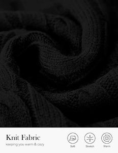 Women Computer Knit Cable Knit <b>Turtleneck</b> <b>Sweater</b> Ribbed High Neck Long Sleeve Pullover 100% Polyester 140g Casual Winter Jumper - Product Image 6
