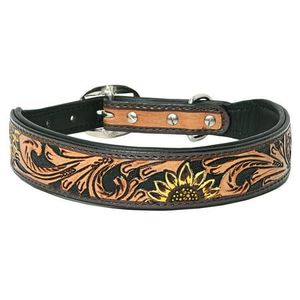 Premium Floral Carved Leather Dog Collar Hand <b>Tooled</b> Western Style Durable Adjustable Luxury Pet Collar LEATHERCART - Product Image 1