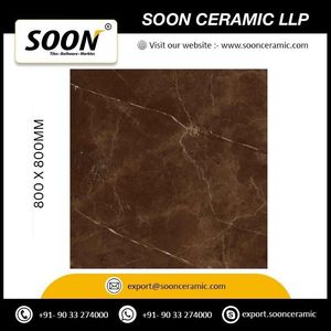 MARMO PULPIS CHOCO Glossy Porcelain Floor Tiles 800x800mm Polished Stone Imitation Texture Non-Slip For Living Room Interior Use - Product Image 3