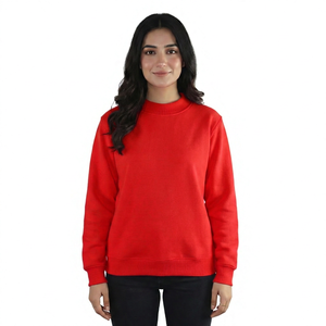 Suéter Rosa de Cuello Redondo, Corte Regular, Color Sólido, Tejido de Punto, Estilo Casual Unisex para Otoño - Product Image 4