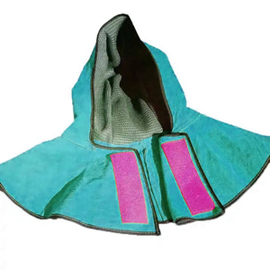 Casque de soudage personnalisé OEM en cuir de vachette respirant, ignifuge, avec fermeture auto-agrippante pour soudeurs - Product Image 5
