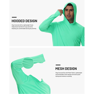 เสื้อฮู้ดป้องกันรังสียูวีสำหรับผู้ชาย – น้ำหนักเบา ป้องกันแสงแดดสำหรับการออกกำลังกาย - Product Image 2