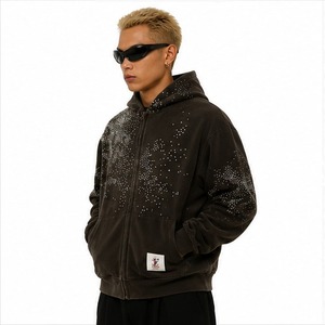Sudadera con Pedrería para Hombre, Estilo Moderno, Sensación de Algodón Suave, Diseño con Pedrería Brillante, Prenda Esencial para Uso Diario - Product Image 5