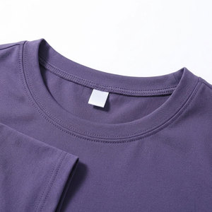 High Quality Women's Purple Quick Dry T-Shirt Short Sleeve Crew Neck Solid Color Casual Tee - Product Image 3