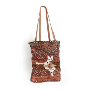 Calidad Superior estilo bohemio Handblock alfombra bolso de mano lona cuero herramientas parche para el cabello Correa Lisa cremallera borla directa - Product Image 2