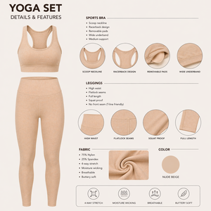 Wholesale Seamless Sportswear Active Wear Sports Bra and Leggings <b>Sets</b> Workout Fitness Wear <b>Yoga</b> <b>Sets</b> for Women - Product Image 5
