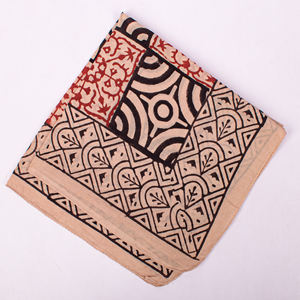 Foulard carré en coton écologique, style Bagaru, imprimé à la main, bandana unisexe respirant, à nouer autour du cou ou sur la tête - Product Image 6