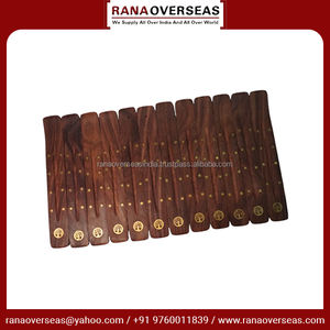 Porte-encens en bois de qualité supérieure avec incrustation de laiton en forme d'arbre et d'étoile, fait à la main, à utiliser au bureau ou à la maison, à prix compétitif - Product Image 3