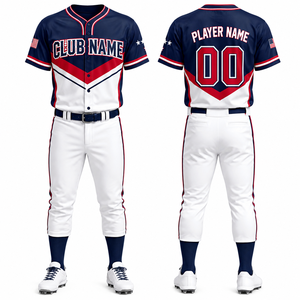 Conjunto de Pantalones y Camiseta de Béisbol Personalizados para Niños, Manga Corta, Sublimados, Transpirables, con Nombre del Equipo, Uniforme de Poliéster para Todas las Temporadas - Product Image 1