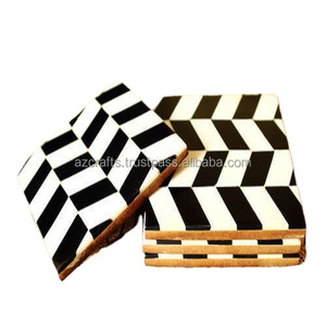 High Quality Handmade Acacia Wood MDF Coaster Set Classic Square Pad for Tea & Drink <b>Table</b> Best Handicrafts <b>Epoxy</b> Resin Carton - Product Image 1