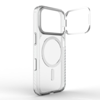 Funda con Soporte Magnético para 13/14/15/16, Híbrida TPU+PC, Soporte de 180 Grados, Diseño Transparente, Protección Anticaídas