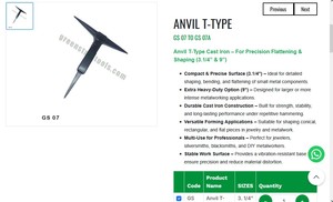 Anvil T Type Cast Iron Jewelry Making <b>Tool</b> Metal Shaping Flattening <b>Bench</b> Anvil Durable Heavy Duty Hand <b>Tool</b> | Item No GS-07 - Product Image 3