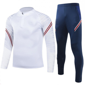 Women's Sporty Tracksuit Set <b>White</b> Pink Geometric Print <b>Long</b> <b>Sleeve</b> Half-Zip <b>Top</b> Black Pants With Side Pockets - Product Image 6