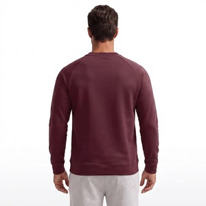 Sudadera de Cuello Redondo Color Borgoña para Hombre, Manga Raglán, Corte Regular, Tejido de Algodón, Informal, para Otoño - Product Image 2