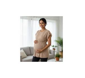Maternity Pajama Set Women <b>Soft</b> Cotton Bamboo Fiber Blue Sleeveless Neck Full Length Breathable Quick Dry <b>Wire</b> Free Summer Wear - Product Image 2