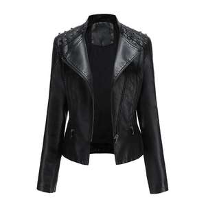 Veste en cuir pour femme de qualité supérieure, veste de motard en cuir véritable noir, veste en cuir pour femme à manches longues, 2026 - Product Image 2