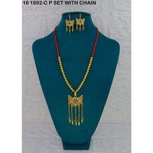 Exquisitos y Lujosos Conjuntos de Joyería de Moda para Bodas en el Medio Oriente, Estilo Dubái, de Aleación de Cobre con Baño de Oro, Collar y Pendientes para Mujer - Product Image 1