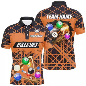 Camiseta de billar sublimable al por mayor, camisa de snooker personalizada, ropa deportiva para hombre, polos de billar 100% poliéster - Product Image 6