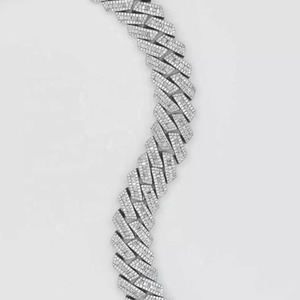 New Arrival Unisex Cuban Chain with 10K Yellow <b>Gold</b> Rhodium Plated Hip Hop Lab Grown Diamond Jewelry for Weddings Parties India - Product Image 5