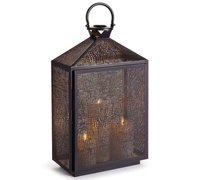 Lanterne d'extérieur en métal découpé artisanal, en fer durable, écologique, résistante à la chaleur, porte-bougies, décorations de table pour la maison