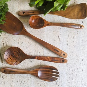 Wooden Spoon Teak Wooden Utensils Wooden Spoons for Cooking Kitchen Home at <b>cheap</b> price - Product Image 2